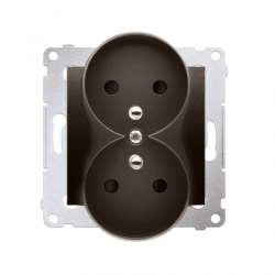 Simon54 Gniazdo wtyczkowe podwójne z uziemieniem DGZ2MZ.01/46 brązowy
