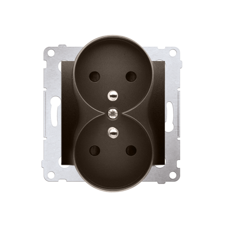 Simon54 Gniazdo wtyczkowe podwójne z uziemieniem DGZ2MZ.01/46 brązowy