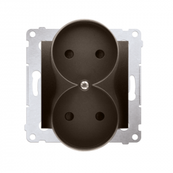 Simon54 Gniazdo wtyczkowe podwójne bez uziemienia DG2MZ.01/46 brązowy