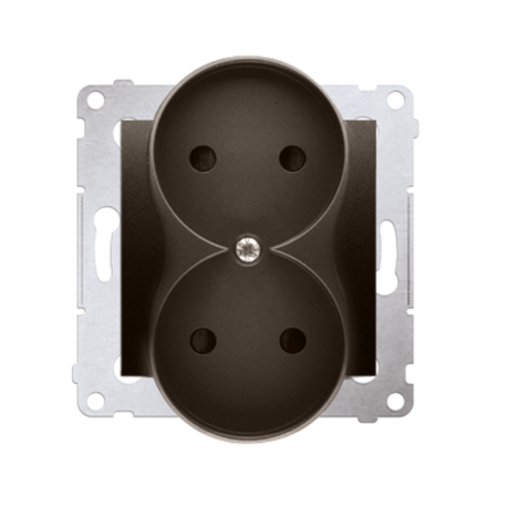 Simon54 Gniazdo wtyczkowe podwójne bez uziemienia DG2MZ.01/46 brązowy