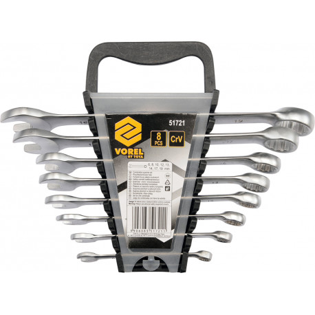 Klucze płasko-oczkowe 6-19mm (kpl.8szt.) CrV 51721-2533