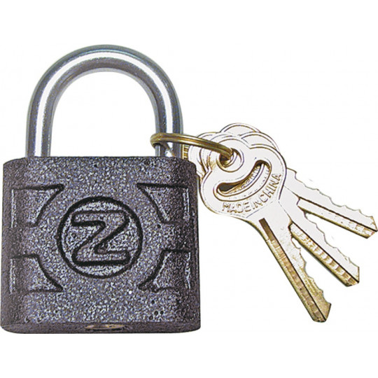 Cast iron padlock 60mm black 3 keys 77130 Vorel
