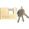 Brass pin padlock 75mm 3-key 77212 VOREL