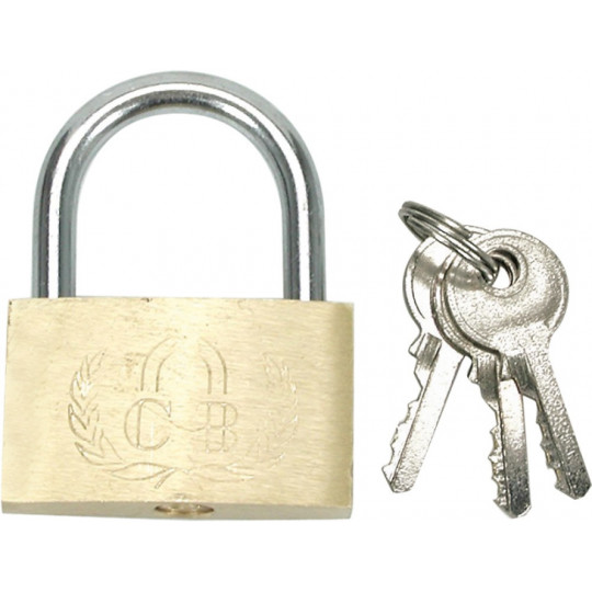 Brass padlock 50mm 3 keys 77500 Vorel