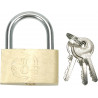 Brass padlock 50mm 3 keys 77500 Vorel