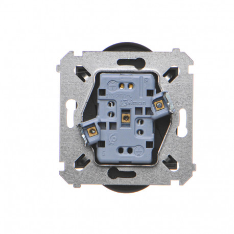 Simon54 Gniazdo wtyczkowe podwójne z uziemieniem DGZ2MZ.01/49 czarny