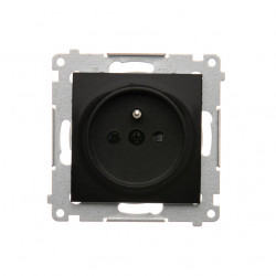 Simon54 Gniazdo wtyczkowe pojedyncze z uziemieniem DGZ1Z.01/49 czarny