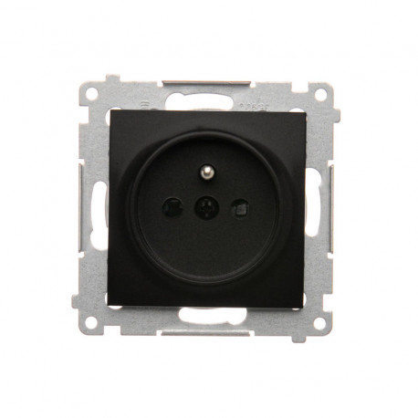 Simon54 Gniazdo wtyczkowe pojedyncze z uziemieniem DGZ1Z.01/49 czarny