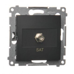 Simon54 Gniazdo antenowe typu „F” pojedyncze DASF1.01/49 czarny mat