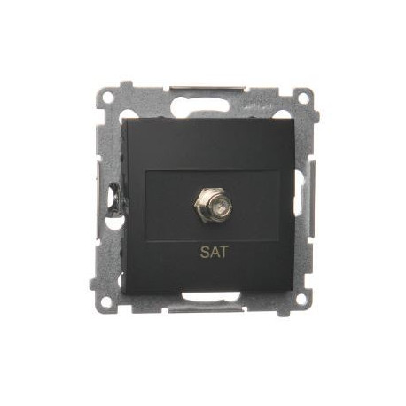 Simon54 Gniazdo antenowe typu „F” pojedyncze DASF1.01/49 czarny mat