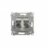 Simon54 Gniazdo komputerowe podwójne RJ45 D62.01/43 srebrny mat