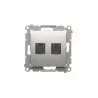 Simon54 Gniazdo komputerowe podwójne RJ45 D62.01/43 srebrny mat