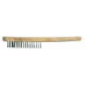 Wire brush 5-row steel wire with wooden handle VOREL