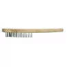 Wire brush 5-row steel wire with wooden handle VOREL