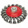 Wheel brush with threaded braided wire VOREL