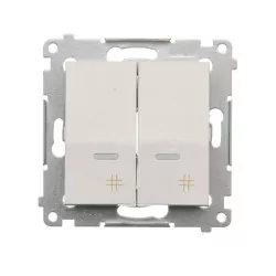 Simon54 Łącznik krzyżowy podwójny podświetlany DW7/2L.01/ biały
