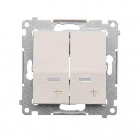 Simon54 Łącznik krzyżowy podwójny podświetlany DW7/2L.01/ biały