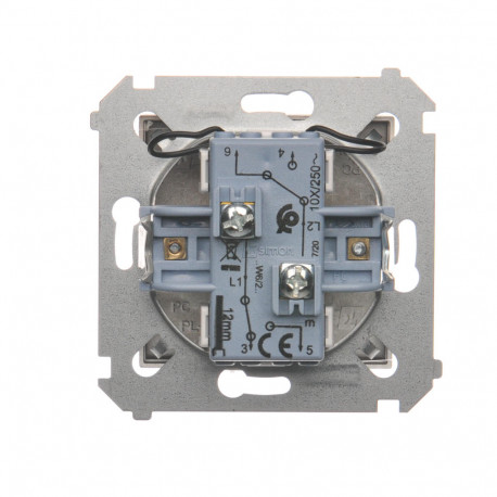 Simon54 Łącznik schodowy podwójny z podświetleniem LED DW6/2L.01/46 brązowy