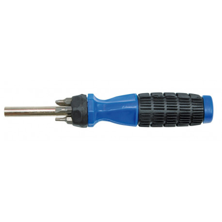 Wkrętak z gumową rączką + 6 bitów 65041