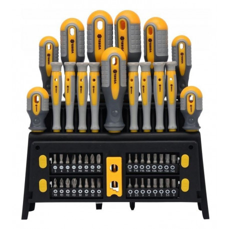 Zestaw wkrętaków 50 sztuk+ stojak VOREL