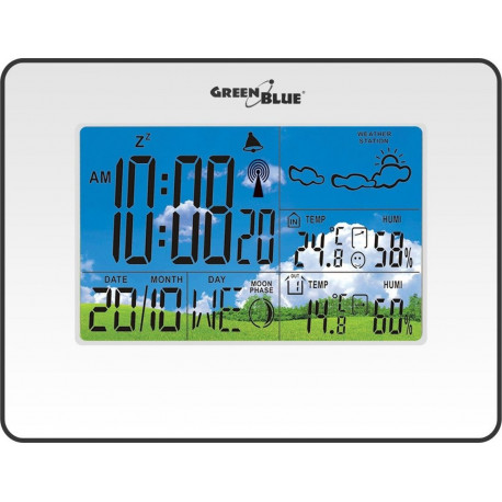 Stacja pogodowa bezprzewodowa biała Green Blue