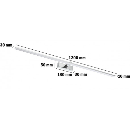 Lampa kinkiet nad lustro VENUS LED 24W NW chrom 120 cm STRUHM