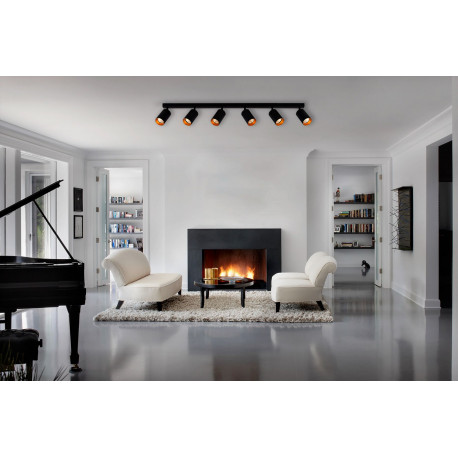 Lampa listwa ERIS SPOT 6 TUBA czarno-złota 6xGU10-8926