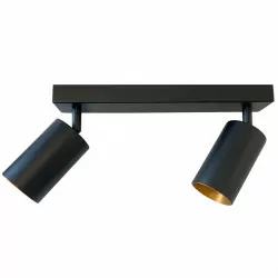 Lampa listwa ERIS SPOT 2 TUBA czarno-złota 2xGU10 LUMILED