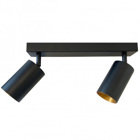 Lampa listwa ERIS SPOT 2 TUBA czarno-złota 2xGU10 LUMILED