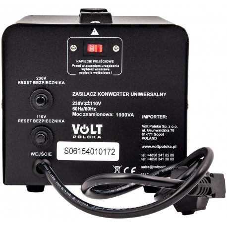 Konwerter napięcia przetwornica 110V/230V VP-200VA VOLT