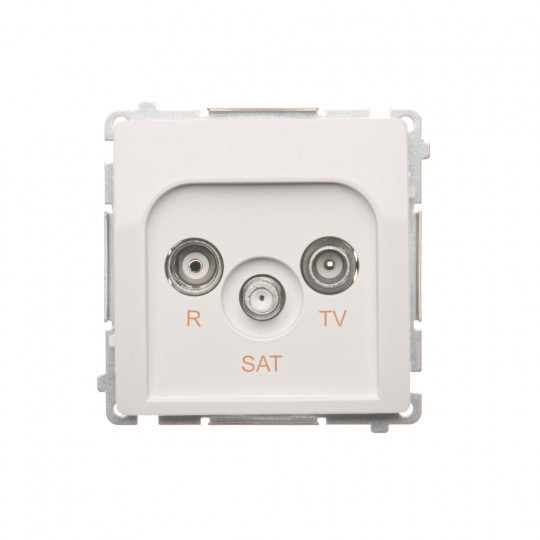 Gniazdo antenowe R-TV-SAT końcowe/zakończeniowe białe SIMON