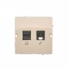Gniazdo komputerowe RJ45 kategoria 5e + telefoniczne RJ11 (moduł) beżowy SIMON