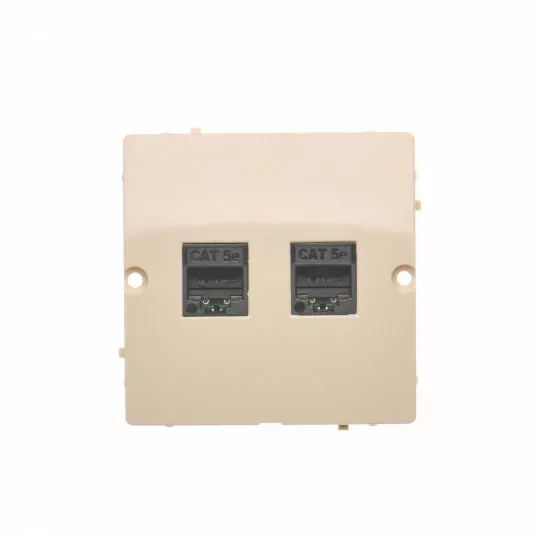 Gniazdo komputerowe podwójne RJ45 beżowy SIMON BASIC
