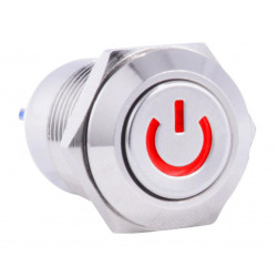 Przełącznik wciskany 2A 250V czerwony bistabilny BOWI