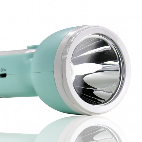 Latarka LED TS-1854 mietowa akumulatorowa 3W+1COB Tiross