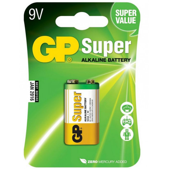Bateria GP Super Alkaline 9V 6LF22 1 sztuka 1604A-5UE GP