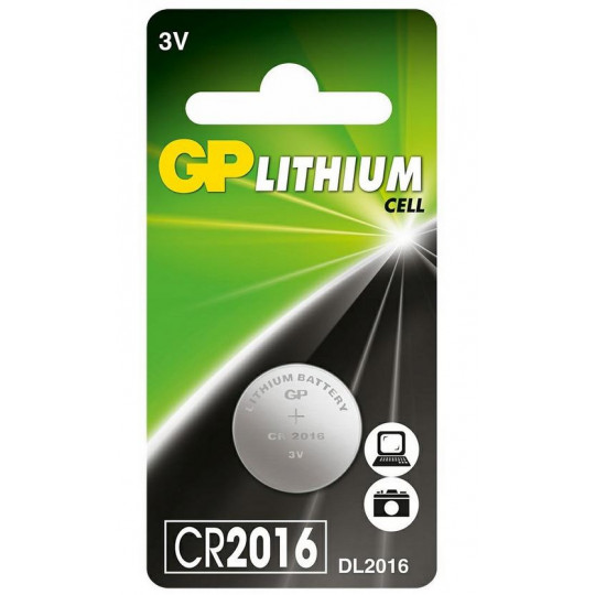 GP Lithium Cell 3.0V CR2016 button battery 1 piece GP