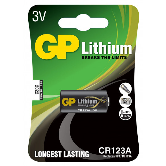 GP Lithium CR123A 3V battery GPCR123A-2UE1 1pc GP battery