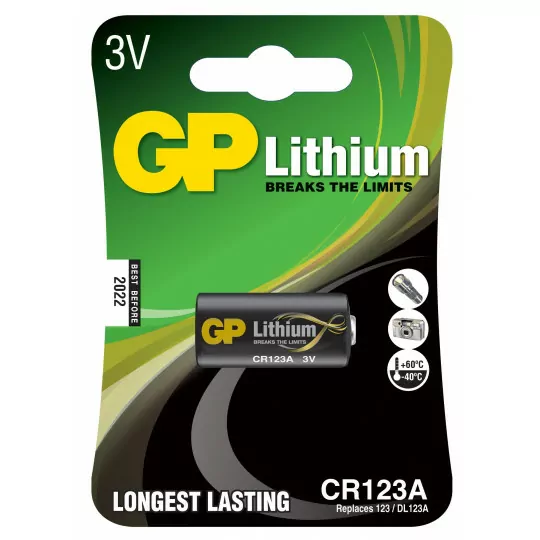 GP Lithium CR123A 3V battery GPCR123A-2UE1 1pc GP battery