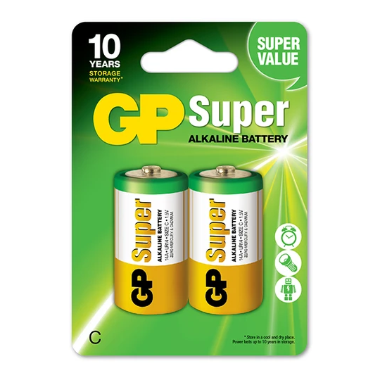 GP Super Alkaline 1.5V LR14 battery 2 pieces GP14A-2U GP battery