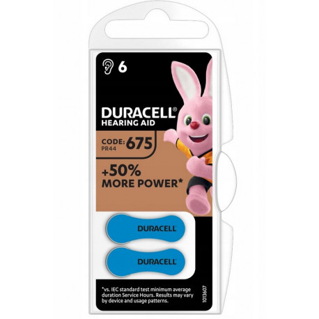 Baterie specjalistyczne DA-675 1,45V 6 sztuk DURACEL