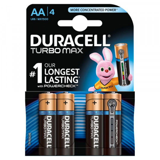 Batteries LR06 AA MX1500 TURBO 4 pieces DURACELL