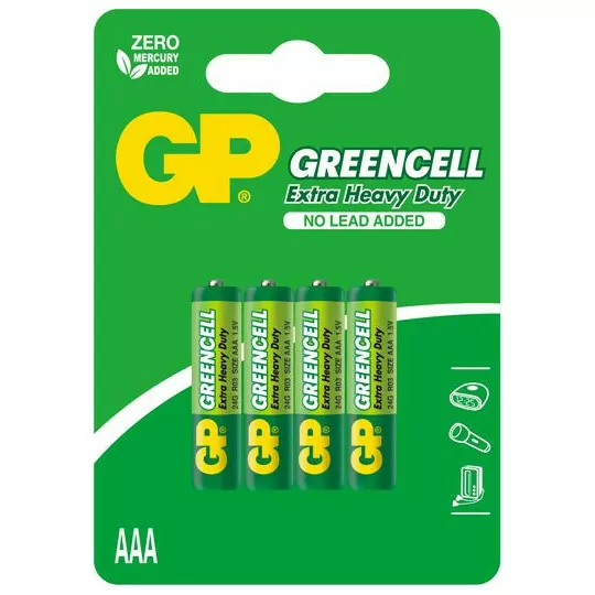 GP Greencell 1.5V AAA R03 battery 4 pieces 24G-UE4 GP battery GP Greencell 1.5V AAA R03 battery 4 pieces 24G-UE4 GP battery