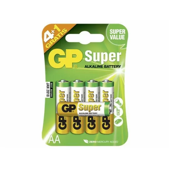 Bateria GP Super Alkaline AA 1.5V LR6 5 sztuk 15A-U5 GP