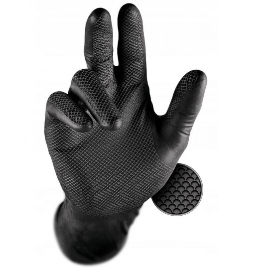 Rękawice Nitrax Grip rozmiar M 8" czarne 1 para S-76345 STALCO