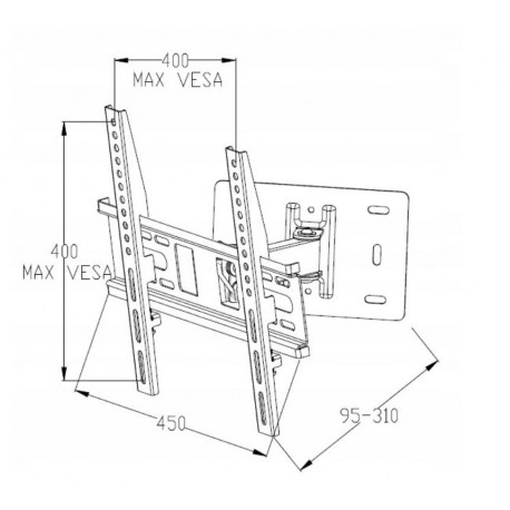 Uchwyt do TV 22-47" regulacja pion-poziom 30 kg AR-49 ART