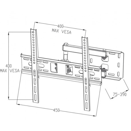Uchwyt do TV 22-55'' regulacja pion-poziom 35 kg AR-53 ART