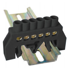 Szyna izolowana czarna 6P DIN 6x9 NPE-BK6-6 Tracon