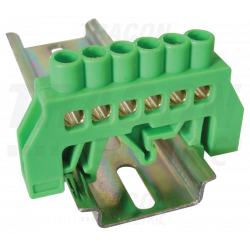 Szyna izolowana zielona 4P DIN 6x9 NPE-G6-4 Tracon