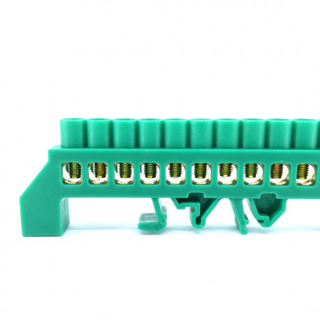 Szyna izolowana zielona 12P DIN 8x12 NPE-G8-12 Tracon